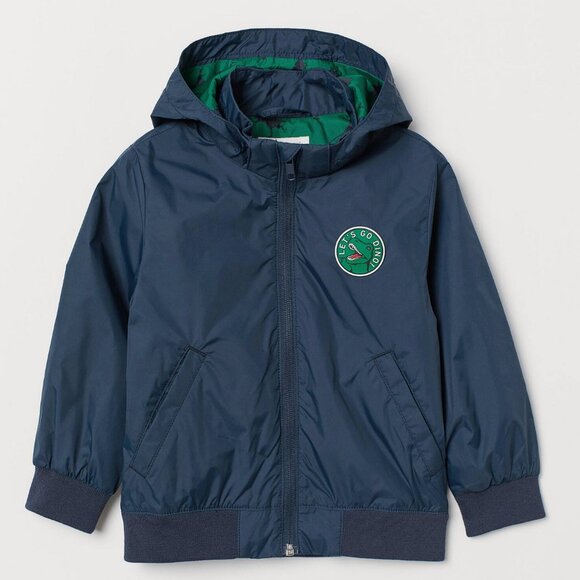 H&M Unisex Dino Lightweight Windbreaker / Jacket - Size 8-10 - Picture 4 of 5
